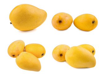 yellow ripe mango isolated on white