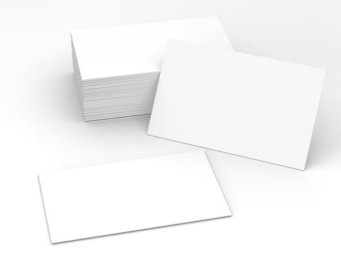 stack of white blank name cards 
