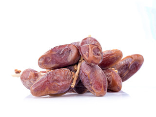 sweet dry date fruit isolated on white