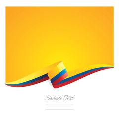 New abstract Colombia flag ribbon - obrazy, fototapety, plakaty