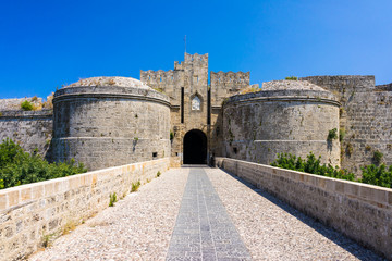 Fototapeta na wymiar Castle Gates Rhodes Greece