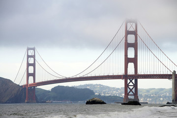 San Francisco Golden Gate Bridge in Fog