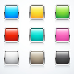 Set of square buttons