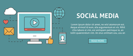 Fototapeta premium Social media concept banner