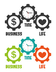 Obraz premium Work for lifeand time flat design