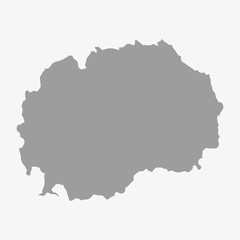 Macedonia map in gray on a white background