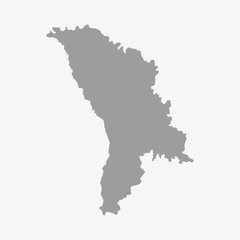 Obraz premium Moldova map in gray on a white background