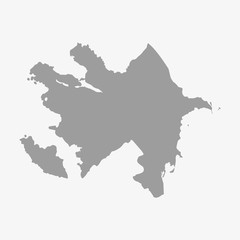 Map of Azerbaijan in gray on a white background