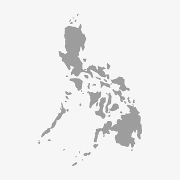 Philippines map in gray on a white background