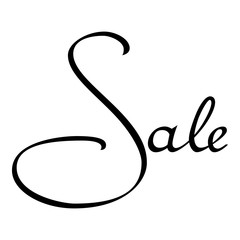 Inscription sale on a white background. Black inscription. Vector illustration.