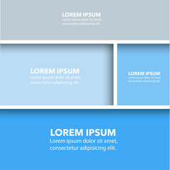 Modern frames with paper cut and shadow effect and text boxes la