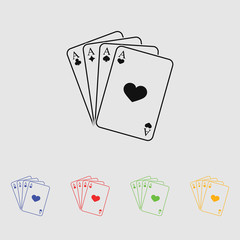 playing cards vector icon