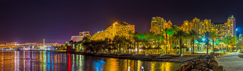 Panorama of night Eilat