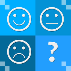 Smile Neutral Sad Faces Blue Four Blocks 