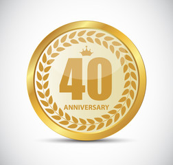 Template Logo 40 Years Anniversary Vector Illustration