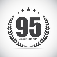 Template Logo 95 Years Anniversary Vector Illustration