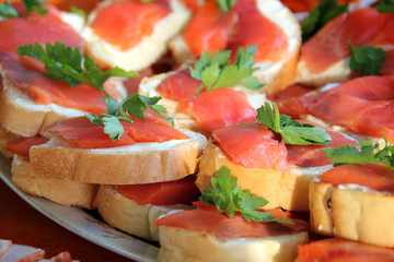 closeup of smoked salmon