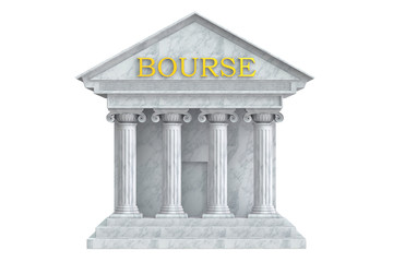 Obraz premium Bourse building with columns, 3D rendering