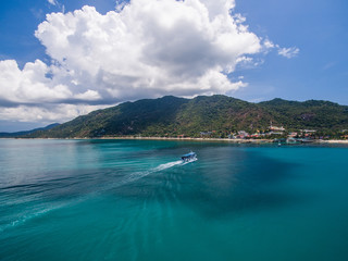 Aerial sailing sea view