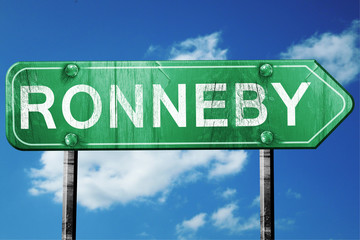 Ronneby, 3D rendering, a vintage green direction sign