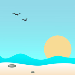 Seascape, vector illustration