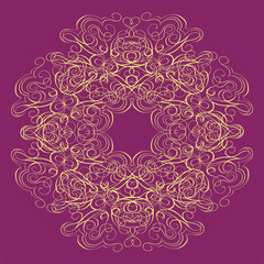  Vector snowflake. Template frame design for card or poster. Dec