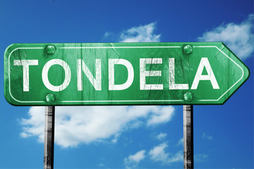 Tondela, 3D rendering, a vintage green direction sign