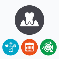 Parodontosis tooth sign icon. Dental care symbol