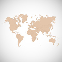 Fototapeta na wymiar World map countries colorful. Vector illustration.