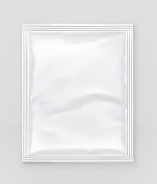 White polyethylene packaging, vector mockup