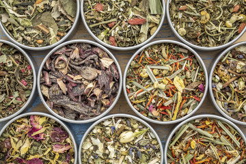 Fototapety  herbal blend tea collection