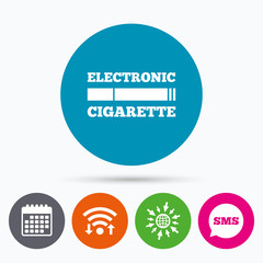 Smoking sign icon. E-Cigarette symbol.
