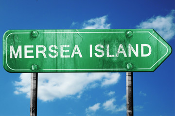 Mersea island, 3D rendering, a vintage green direction sign