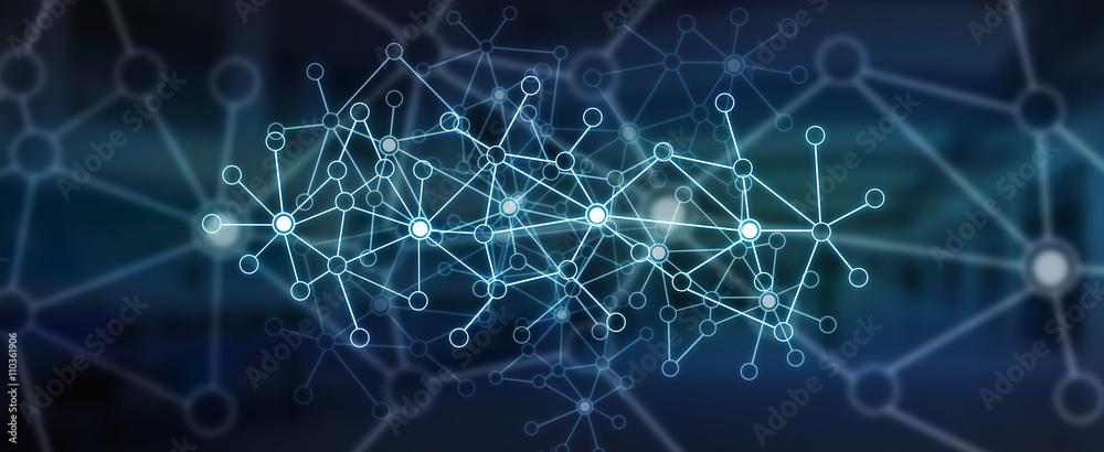 Fototapete Modern digital data network
