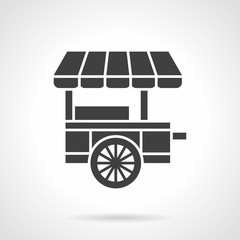 Ice cream cart black glyph style vector icon