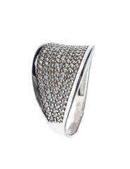 Diamonds ring on white gold body shape