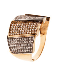 Ring with gems isolated on white background