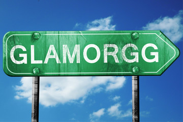 Glamorgg, 3D rendering, a vintage green direction sign