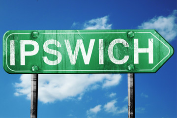 Ipswich, 3D rendering, a vintage green direction sign