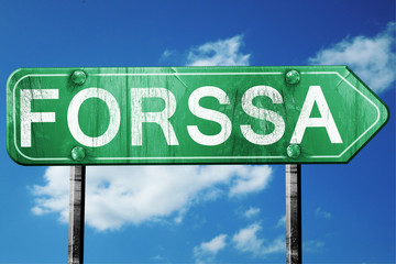 Forssa, 3D rendering, a vintage green direction sign