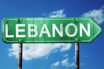 Lebanon, 3D rendering, a vintage green direction sign