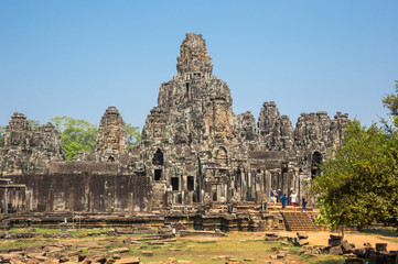 Naklejka premium Bayon temple at Angkor Wat complex