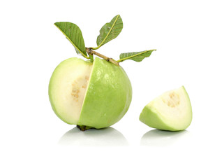 Guava with leaf and splash