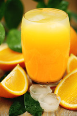 Naklejka na ściany i meble Orange juice with ice