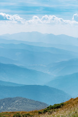 Blue mountains in Ukraine Carpathians
