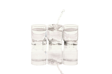 Glasses of vodka