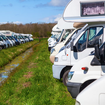 motorhomes on a parking space
