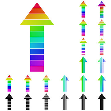 Set Of Rainbow Arrow Logo Designs