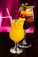 Gin lime cocktail with pineapple juice and served ice cold