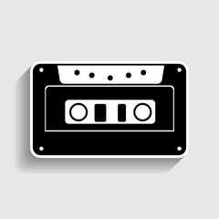 Cassette icon, audio tape sign